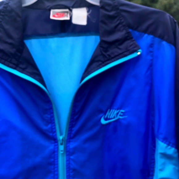 RARE Vintage 90's Nike Windbreaker Jacket Full Zip Blue Colorblock‎ Mens Small - Picture 3 of 12